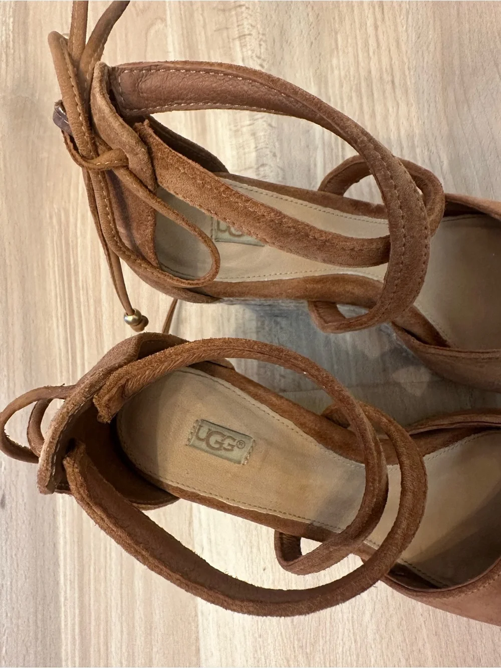 Ugg Reagan Suede Wedge Espadrille Sandals - Size 7